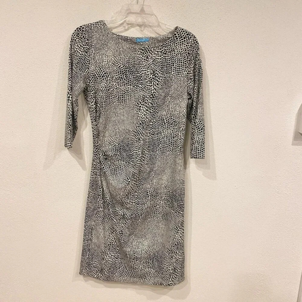 J. McLaughlin Ruched Animal Print Dress Size Medium EUC